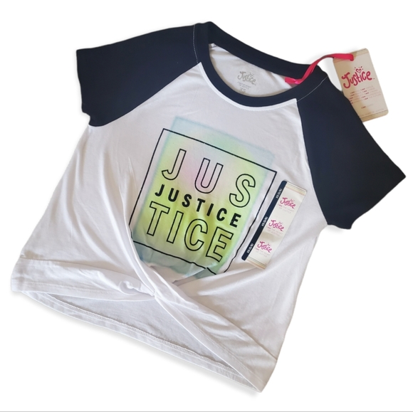 Justice Girls Graphic Twist Front Tee - Picture 1 of 4